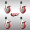 Service Caster 5 Inch 316SS Red Poly Swivel 1-3/4 Inch Expanding Stem Caster Set Lock Brake SCC-SS316TTLEX20S514-PPUB-RED-134-4 - alternate 3
